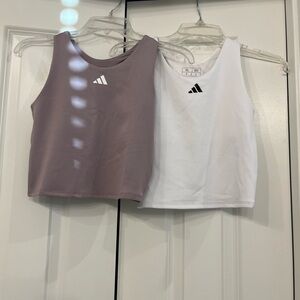 Set of two Adidas Purple and White Tank Tops